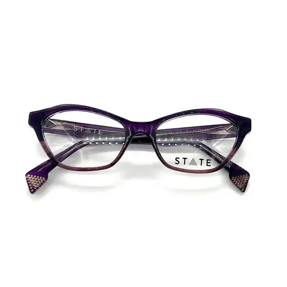 AUTHENTIC & NEW - STATE BELMONT PLUM BLUSH MADE IN USA - EYEGLASSES 51-17-140